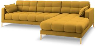 Micadoni 5-Sitzer Ecke rechts Sofa Mamaia | Bezug Yellow | Beinfarbe Gold Metal