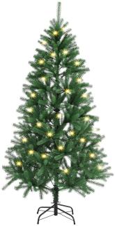 Juskys künstlicher Weihnachtsbaum mit LED Beleuchtung & Ständer für drinnen, Kunststoff / Metall naturgetreu, Ø 100 x 180 cm