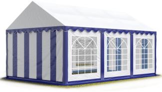 TOOLPORT Party-Zelt Festzelt 4x6 m Garten-Pavillon -Zelt PVC Plane 700 N in blau-weiß Wasserdicht