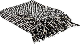 Decke Baumwolle schwarz weiß 125 x 150 cm kariertes Muster DAMEK