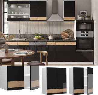 Vicco Hängeschrank Küchenschrank Küchenmöbel Fame-Line Weiß Schwarz Eiche 60 cm modern Hochglanz