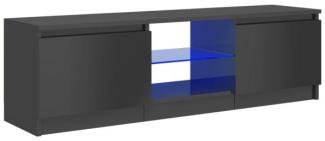 vidaXL TV-Schrank mit LED-Leuchten Hochglanz-Grau 120x30x35,5 cm
