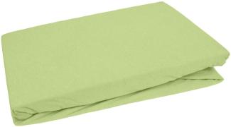 Bettwaesche-mit-Stil Jersey Spannbettlaken frühlings grün 180 – 200 x200cm Höhe bis 20cm