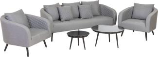 Primaster Lounge Sofa-Set Benirras Sitzgruppe grau Gartenmöbel Set