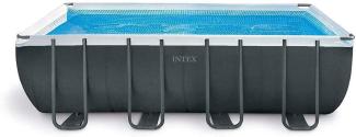 Intex Ultra XTR Rectangular Pool Set with Sand Filter Pump Safety Ladder Ground Cloth Cover Dark Grey Age 6+ 549x274x132 cm