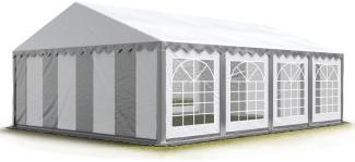 TOOLPORT Party-Zelt Festzelt 4x8 m Garten-Pavillon -Zelt PVC Plane 700 N in grau-weiß Wasserdicht