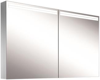Schneider ARANGALINE LED Lichtspiegelschrank, 2 Doppelspiegeltüren, 130x70x12cm, 160. 530. 02. 41, Ausführung: EU-Norm/Korpus silber eloxiert - 160. 530. 02. 50