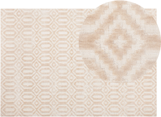 Teppich beige 140 x 200 cm Kurzflor ADATEPE