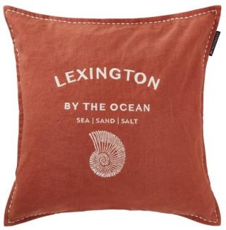 LEXINGTON Kissenbezug Logo Embroidered Linen/Cotton White/Coconut (50x50) 12424110-2999-SH25