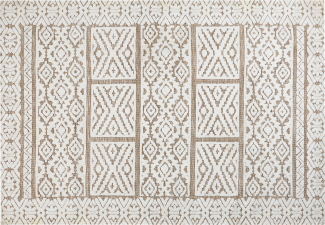 Teppich cremeweiß beige 160 x 230 cm orientalisches Muster GOGAI