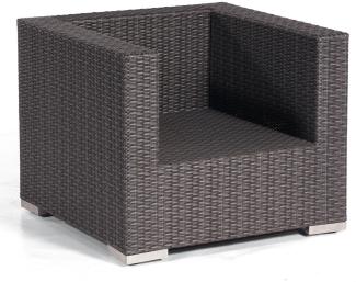 Sonnenpartner Lounge-Sessel Residence Alu/Polyrattan graphit-schwarz mit Kissen