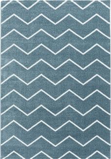Kurzflor Teppich Roberto rechteckig - 160x230 cm - Blau