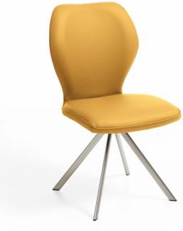 Niehoff Sitzmöbel Colorado Trend-Line Design-Stuhl Edelstahlgestell - Leder - 180° drehbar Napoli senf