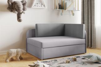 Sofa Kindersofa Schlafsofa inkl. Bettkasten MAILO Seite Links Stoff Grau