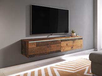 TV-Lowboard Stone 140, mit weißer LED Beleuchtung, Farbe: Old Style