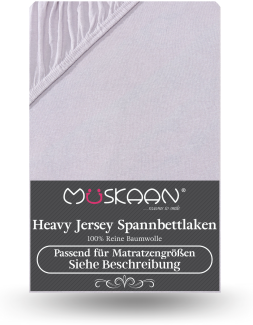 Müskaan - Premium Jersey Spannbettlaken 180x200 cm - 200x200 cm 100% Baumwolle 160 g/m² silber