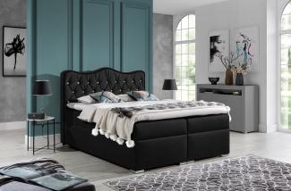 99rooms Figaro Boxspringbett Velours ROYAL VELVET Schwarz 120x200 cm