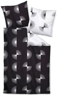 Janine Bettwäsche J.D. 87073 98 Schwarz Mako Satin 135 x 200 + 80 x 80 cm