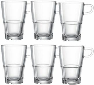 Leonardo Senso Latte Macchiato Becher 6er Set, Kaffeetasse, Kaffee Tasse, Glas, 230 ml, 14650