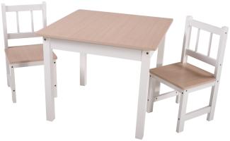 Kindertischgruppe VISBY weiß/natur 1 Tisch & 2 Stühle 303891