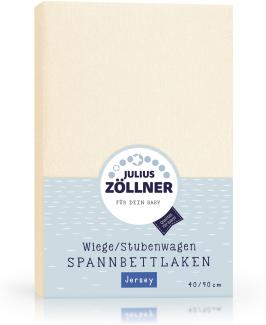 Julius Zöllner 8330013230 Jersey Spannbetttuch für Wiegen 90x40 und Stubenwagen, Farbe: ecru