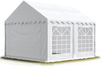 Party-Zelt Festzelt 4x4 m Garten-Pavillon -Zelt PVC Plane 700 N in weiß Wasserdicht