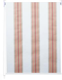 Rollo HWC-D52, Fensterrollo Seitenzugrollo Jalousie, 110x230cm Sonnenschutz Verdunkelung blickdicht ~ weiß/rot/beige