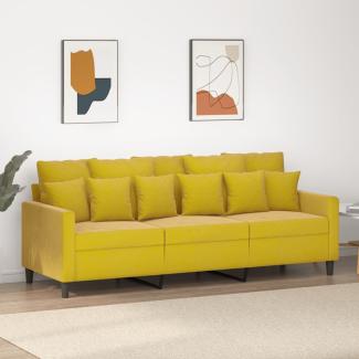 vidaXL 3-Sitzer-Sofa Gelb 180 cm Samt