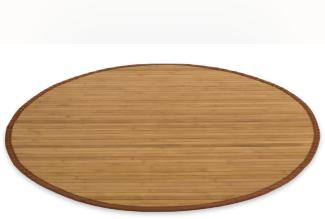 Homestyle4u Teppich, rund, Bambus braun, Ø 200 cm