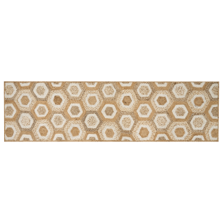 Teppich Jute beige 80 x 300 cm geometrisches Muster Kurzflor BASOREN