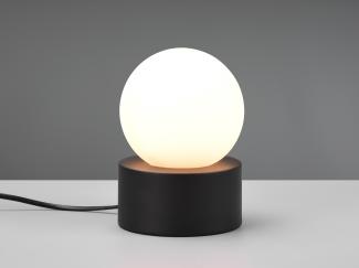 LED Tischleuchte mit Touch-Funktion, Glasschirm Weiß, Schwarz Ø 12cm