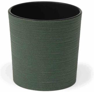 SIENA GARDEN Pflanzgefäß ECO Lens, grün, Ø 30 x 30,5 cm Kunststoffgefäß mit Holzfaseranteil und Einsatz