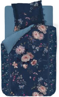 Pip Studio Bettwäsche Tokyo Bouquet Dark Blue 200 x 200 + 2x 80 x 80 cm