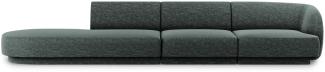 Micadoni 4-Sitzer Links Sofa Miley | Bezug Petrol | Beinfarbe Black Plastic