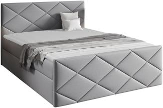 Mirjan24 Boxspringbett Alpiry, Hellgrau 160 x 200 cm Webstoff