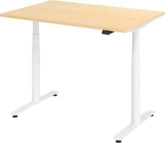 bümö® smarter Schreibtisch Serie-XDLR elektrisch höhenverstellbar mit App-Steuerung 120 x 80 cm in Ahorn / Weiß