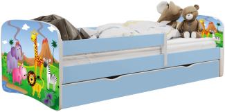 Kinderbett Jona inkl. Rollrost + Matratze + Bettschublade 80*160 cm Blau