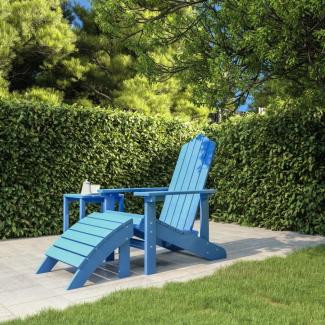 vidaXL Adirondack-Gartenstuhl mit Fußstütze HDPE Aquablau