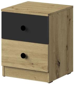 Schubladencontainer "Nero" Bürocontainer 40 cm artisan eiche schwarz matt
