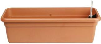 Balkonkasten FLORA Terracotta mit Bewässerungseinsatz 99 cm - Kunststoff - Geda