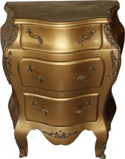 Casa Padrino Barock Kommode Gold B 68 cm, H 79. 5 cm - Handgefertigte Möbel