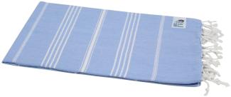 Hamamtuch Sultan hellblau mit weißen Streifen ca. 100x180 cm