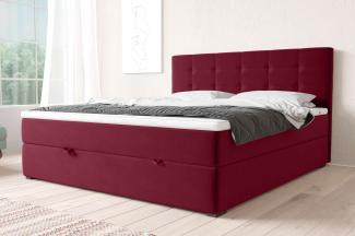 99rooms Pluto Boxspringbett Velours KRONOS Rot 140x200 cm Taschen-Federung