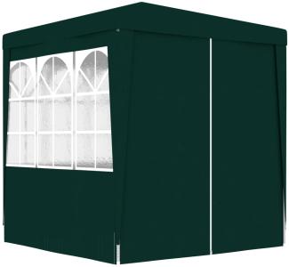 Profi-Partyzelt mit Seitenwänden 2×2m Grün 90 g/m²