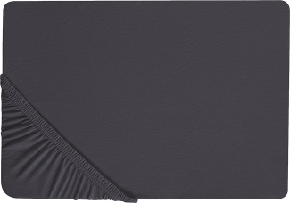 Spannbettlaken schwarz Baumwolle 160 x 200 cm HOFUF