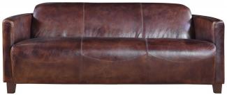 Clubsofa Rocket 3-Sitzer Leder "Vintage-Cigar"