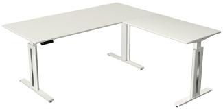 Kerkmann Move 3 Schreibtisch Steh und Sitztisch fresh mit Anbau (B) 180 x (T) 80 cm lichtgrau