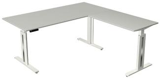 Kerkmann Schreibtisch Steh und Sitztisch MOVE 3 fresh mit Anbau (B) 180 x (T) 80 cm lichtgrau