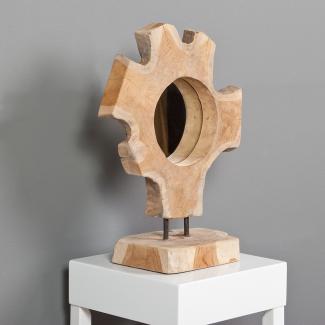 Spiegel KAKI aus massivem Teakholz mit Fuß Teak Holz Massivholz Schminkspiegel