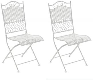 2er Set Gartenstühle Kiran (Farbe: antik weiß)